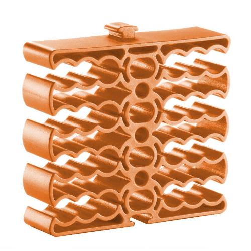 Organizzatore Modulare a Pettine per 24 Cavi Ethernet Arancione