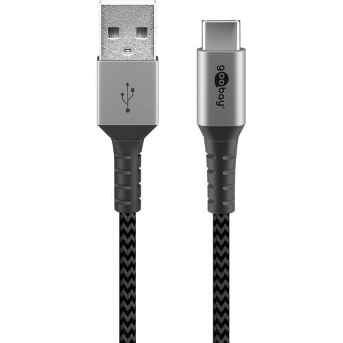 Cavo USB-C&trade; a USB A Connettori in Metallo e Rivestimento Tessuto 1,0m