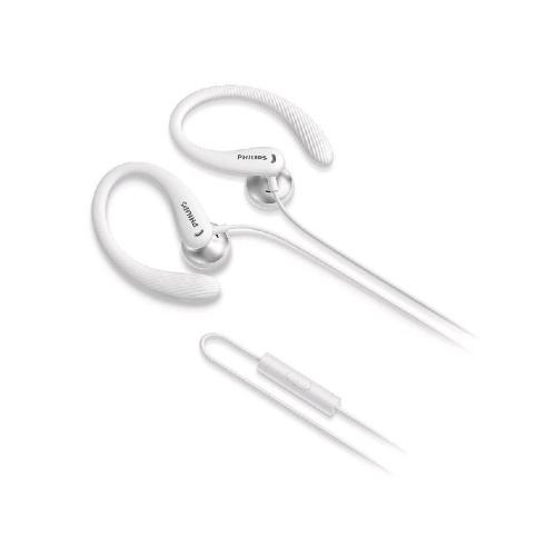 PHILIPS AURICOLARI SPORTIVI CON MICROFONO IPX2 JACK 3.5MM BIANCO