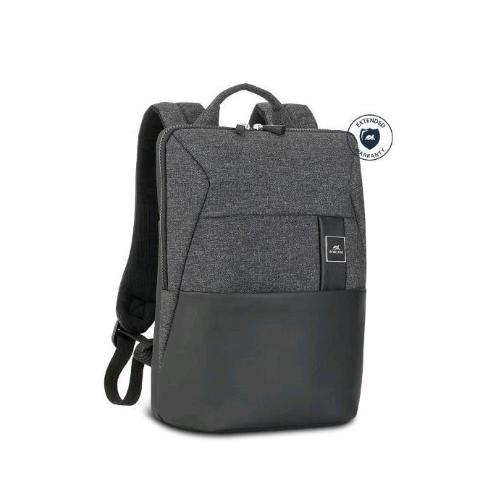 RIVACASE ZAINO NOTEBOOK FINO A 16" IN POLIESTERE E POLIURETANO CHIUSURA ZIP NERO GRIGIO