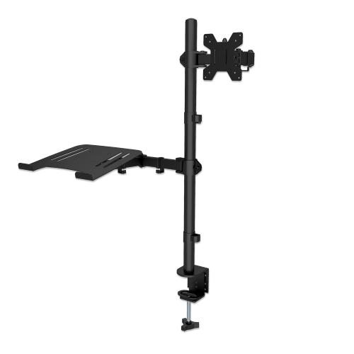 Supporto da Scrivania Braccio per Monitor 13-32'' e Mensola per Laptop