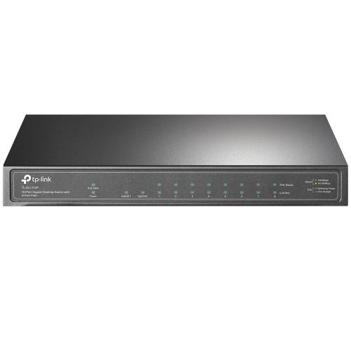 TP-LINK TL-SG1210P SWITCH NON GESTITO - 8 x 10/100/1000 (PoE+) + 1 x 10/100/1000 (uplink) + 1 x Gigabit SFP (uplink) - PoE+ (63 W) DESKTOP GRIGIO