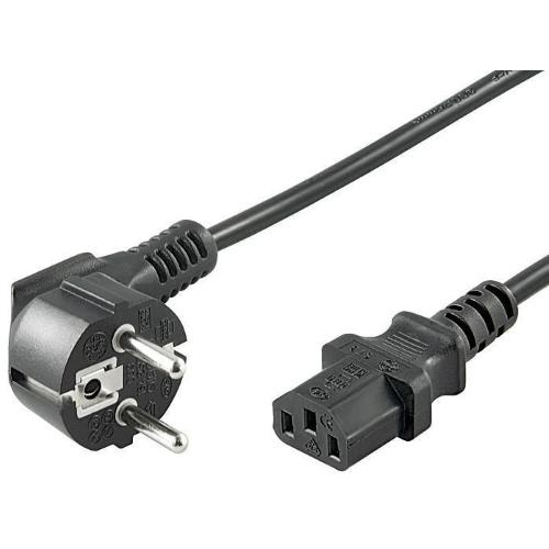 Cavo alimentazione C13 F a Schuko angolato 3 metri nero