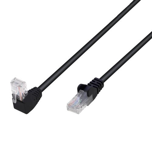 Cavo di Rete Patch Connettore Angolato 90&deg; CCA Cat. 5E UTP 2m Nero