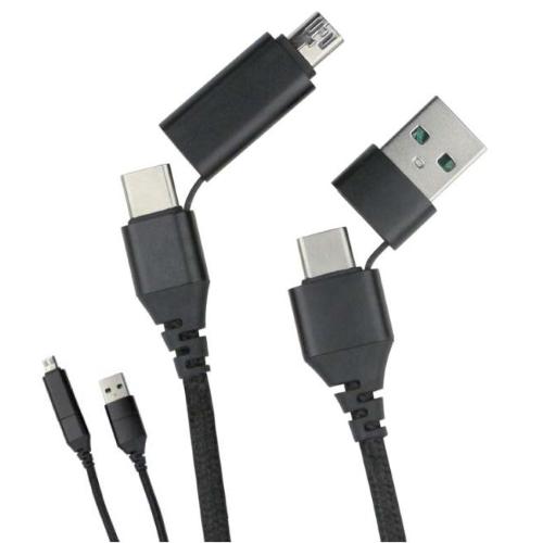 Cavo di Sincronizzazione e Ricarica USB-C&trade; USB-A e Micro USB 1.2m Nero