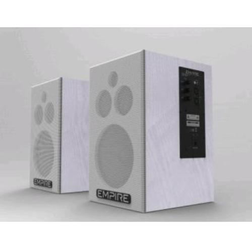 EMPIRE HS.290 SISTEMA AUDIO 2 VIE 145+145 Watt RMS CONTINUI WOOFER 8" BASS REFLEX INGRESSO XLR STEREO-RCA BIANCO