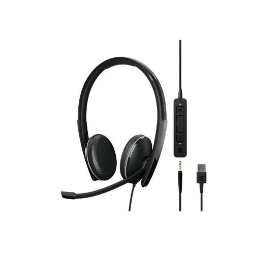 EPOS-SENNHEISER ADAPT 165T CUFFIA CON MICROFONO USB A + JACK 3.5 MM COMANDI SUL CAVO UC CERTIFICATA MICROSOFT TEAMS NERO