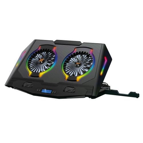 CONCEPTRONIC THYIA02B STAND GAMING DI RAFFREDDAMENTO PER NOTEBOOK FINO A 17" 2 VENTOLE RGB E SUPPORTO PER SMARTPHONE BLACK