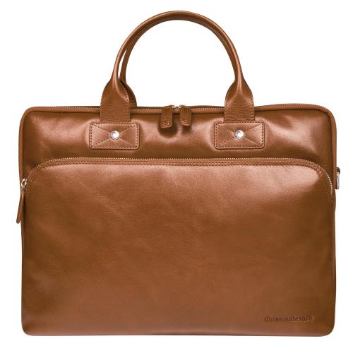 DBRAMANTE 1928 KRONBORG BORSA PER NOTEBOOK DA 16" IN PELLE CON TRACOLLA 8 SCOMPARTI CUOIO