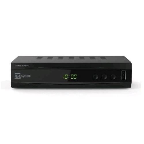 TELESYSTEM TS6822 DECODER TWIN TUNER DIGITALE TERESTRE DVB-T2 HEVC USB COLORE NERO