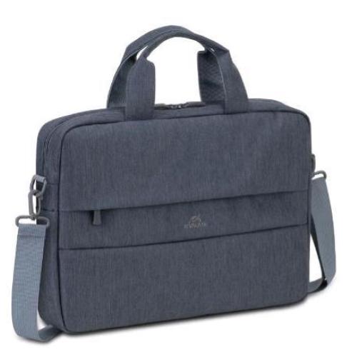 RIVACASE PRATER BORSA PER NOTEBOOK DA 14" IN POLIESTERE 6 SCOMPARTI CON TRACOLLA GRIGIO