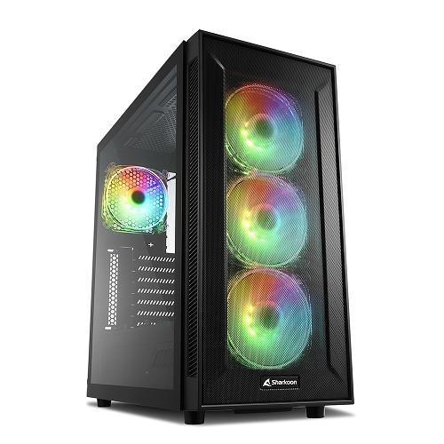 SHARKOON TG6M CASE TOWER RGB ATX MICRO-ATX MINI-ITX PANELLO LATERALE IN VETRO TEMPERATO 2xUSB 2.0 2xUSB 3.0 4XVENTOLE 120MM ARGB BLACK