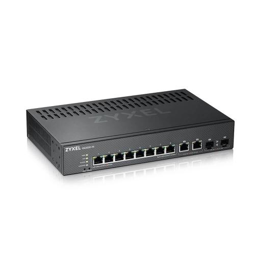 ZYXEL GS2220-10-EU0101F SWITCH DI RETE GESTITO L2 8 x 10/100/1000 + 2 x combo Gigabit SFP MONTABILE SU RACK NERO