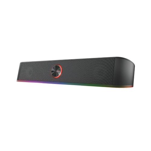TRUST GXT619 THORNE SOUNDBAR 12W ILLUMINATA RGB LED REGOLABILE ALTOPARLANTI STEREO USB BLACK
