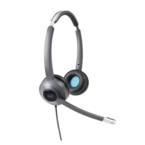 CISCO 522 WIRED DUAL CUFFIE CON MICROFONO OVER EAR CABLATO JACK 3,5mm CON ADATTATORE USB