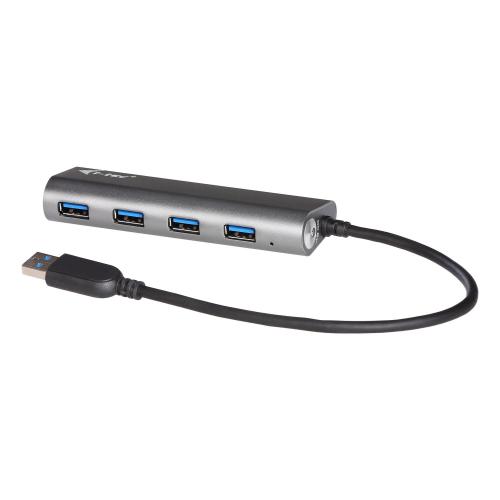 I-TEC U3HUB448 HUB USB-A 3.0 AUTOALIMENTATO IN METALLO 4 x USB 3.2 Gen 1 SUPERSPEED 5Gbps CHARGHING CON ALIMENTATORE ESTERNO GRIGIO