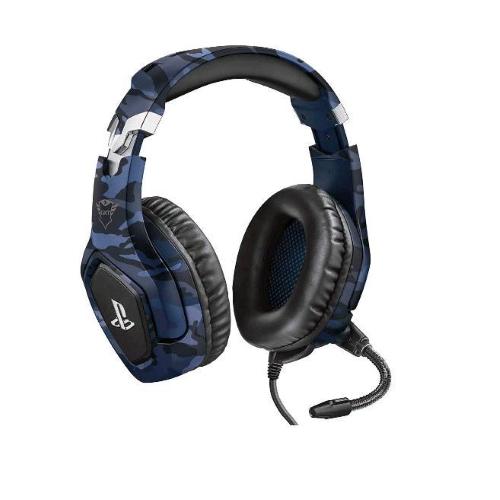 TRUST GXT 488 FORZE CUFFIE CON MICROFONO GAMING LICENZA PS4 JACK 3,5MM MIMETICO BLU
