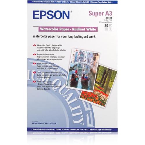 EPSON ACQUERELLO CARTA FOTOGRAFICA A3+ 190 g/mq 20 FOGLI