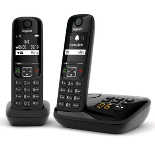 GIGASET AS690A DUO CORDLESS DECT CON SEGRETERIA + UN AGGIUNTIVO BLACK