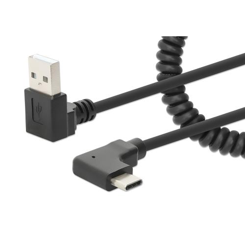 Cavo di Ricarica USB-A a USB-C&trade; 1m Spiralato Nero