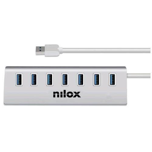 NILOX NX7HUB30 HUB 7 PORTE USB 3.0 IN METALLO AUTOALIMENTATO