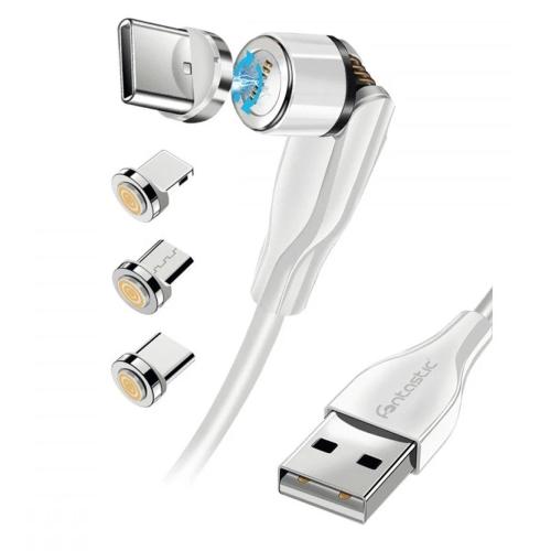 Cavo Magnetico di Ricarica 3 in 1 USB-C&trade; Micro USB e 8 pin con LED 1.2m