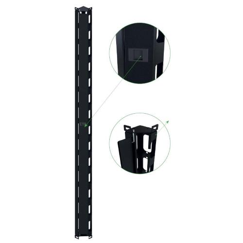 Coppia Canala Gestione Cavi Verticale 42U Nero
