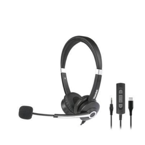HAMLET HHEADM-CJS CUFFIA PROFESSIONALE BIAURALE CON MICROFONO USB-C JACK 3.5 MM TELECOMANDO BLACK SILVER
