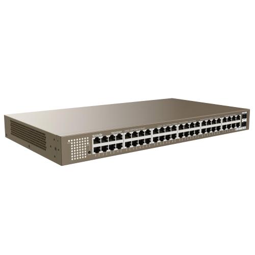 TENDA TEG1050F SWITCH NON GESTITO 48 PORTE GIGABIT ETHERNET (10/100/1000) + 2 PORTE 1000M SFP MONTABILE SU RACK