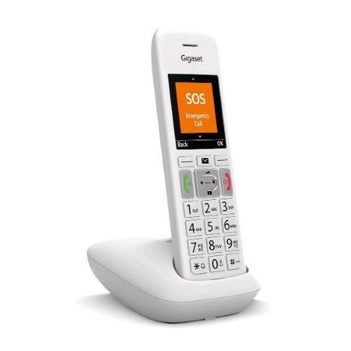 GIGASET E390 CORDLESS DECT TASTI GRANDI VIVAVOCE TASTO SOS BIANCO