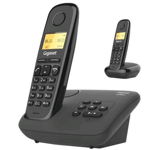 GIGASET A270A DUO CORDLESS DECT CON SEGRETERIA + 1 AGGIUNTIVO COLORE NERO