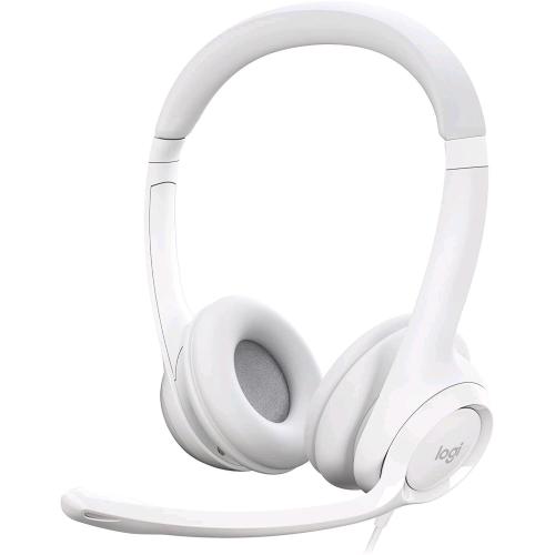 LOGITECH H390 CUFFIA CON CAVO E MICROFONO PER PC/PORTATILE AURICOLARI STEREO MICROFONO CON CANCELLAZIONE DEL RUMORE USB-A BIANCO
