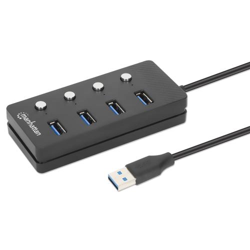 Hub USB 3.2 Gen 1 a 4 porte Type-A con Interruttori per Singola Porta