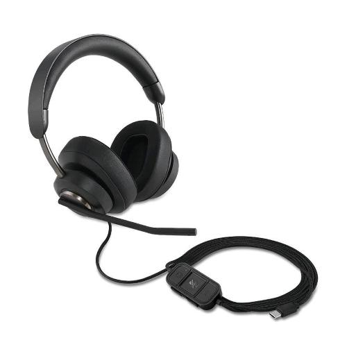 KENSINGTON H2000 CUFFIE OVER-EAR USB-C CON MICROFONO PLUG & PLAY UNIVERSALE CON CANCELLAZIONE DEL RUMORE PASSIV COMPATIBILI CON WINDOWS E MAC CAVO DA 1,8 M USB-C NERO