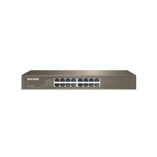 TENDA TEF1016D SWITCH NON GESTITO 16 PORTE FAST ETHERNET 10/100 IN METALLO MONTABILE SU RACK