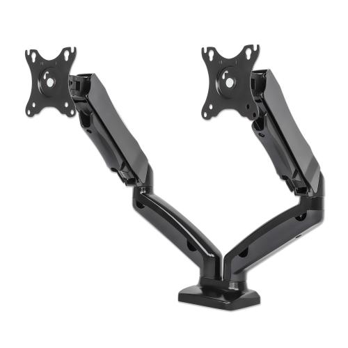 Supporto da scrivania in Alluminio per 2 Monitor 13-27'' con Molla a Gas