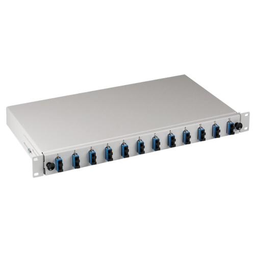 Cassetto Ottico 19'' Assemblato con 12 Bussole e 24 Pigtails SC Duplex Monomodale OS2