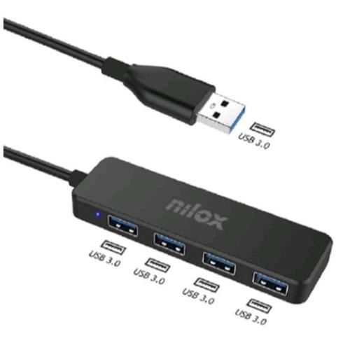 NILOX NXHUB402 HUB 4 PORTE USB 3.0 NERO