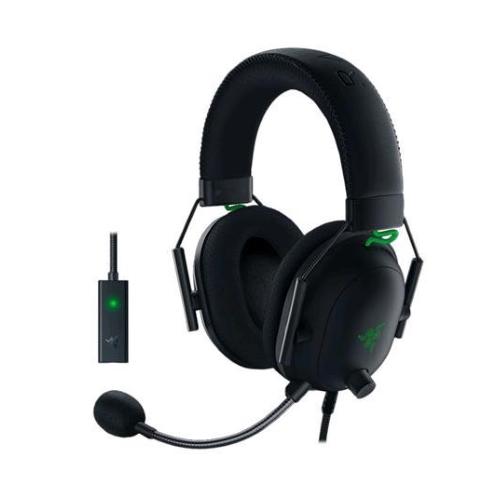 RAZER BLACKSHARK V2 CUFFIA GAMING CON MICROFONO HYPERCLEAR CON SCHEDA AUDIO USB CANCELLAZIONE PASSIVA DEL RUMORE AVANZATA BLACK