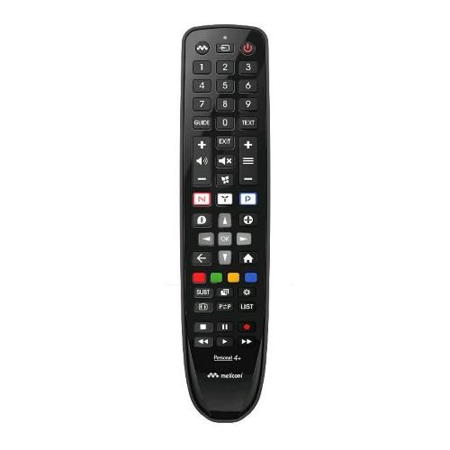 MELICONI GUMBODY PERSONAL 4 PLUS TELECOMANDO IR WIRELESS PER TV PHILIPS CORPO IN GOMMA ANTISHOCK BLACK