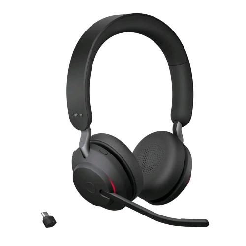 JABRA EVOLVE2 65 UC CUFFIE CON MICROFONO BLUETOOTH 5.0 TICEVITORE USB TIPO C E BASE DI RICARICA NERO