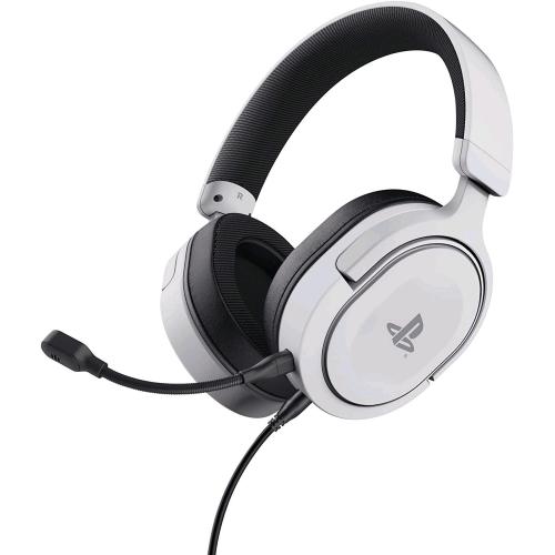 TRUST GXT498 FORTA CUFFIE GAMING OVE-EAR CON MICROFONO PS5/PS4 CON LICENZA UFFICIALE PLAYSTATION 5 MICROFONO STACCABILE JACK 3.5mm CAVO 1.2 MT BIANCO