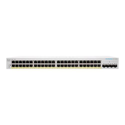 CISCO BUSINESS 220 SERIES CBS220-48P-4X-EU SWITCH GESTITO L2 -48 x 10/100/1000 (PoE+) + 4 x 10 Gigabit SFP+ (uplink) PoE+ (382 W) MONTABILE SU RACK