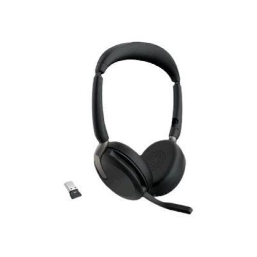 JABRA EVOLVE2 65 FLEX LINK380a UC STEREO CUFFIE CON MICROFONO ON-EAR BLUETOOTH ELIMINAZIONE DEL RUMORE USB-A NERO