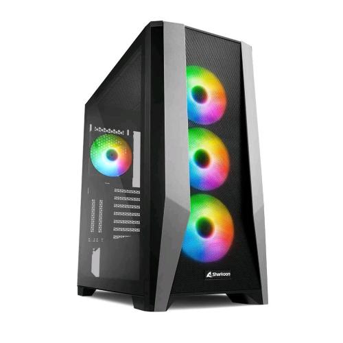 SHARKOON TG7M RGB CASE TOWER MINI-ITX MICRO-ATX ATX EATX PANNELLO LATERALE IN VETRO TEMPERATO2xUSB3.0 4xVENTOLE RGB 120MM BLACK
