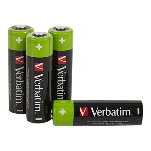 VERBATIM BATTERIE RICARICABILI STILO AA 2500mAh CONF 4 Pz.