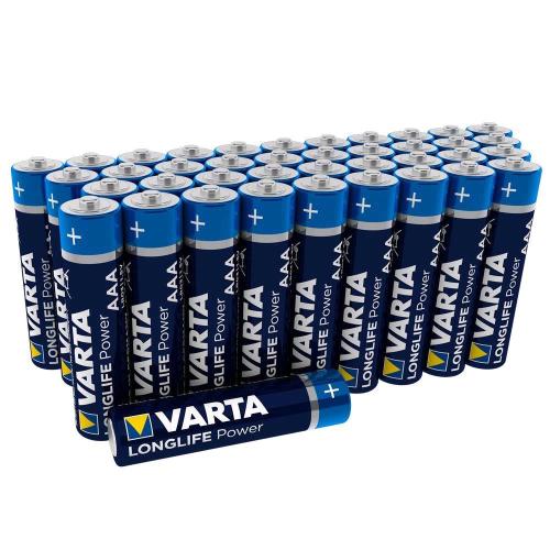 VARTA LONGLIFE POWER BLU BATTERIA MINI STILO AAA CONFEZIONE 40 Pz