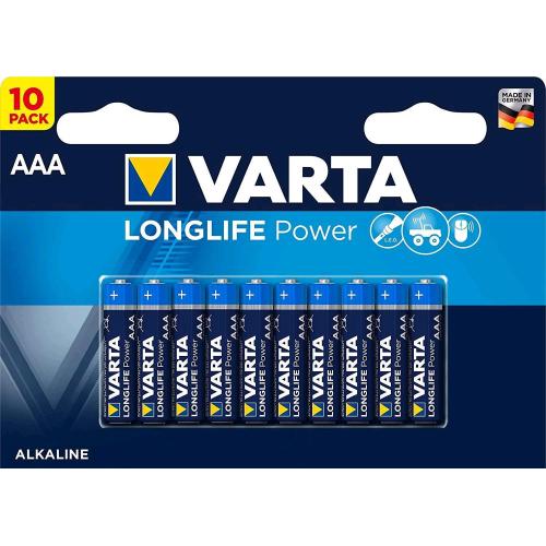 VARTA LONGLIFE POWER BLU BATTERIE MINISTILO AAA 1.5 V ALCALINE CONF 10 Pz.