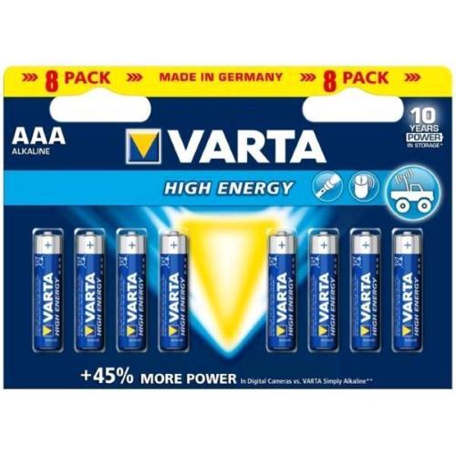 VARTA HIGH ENERGY BATTERIE STILO AA CONF 8 Pz.