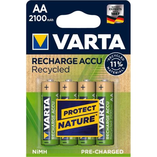 VARTA BATTERIE RICARICABILI STILO AA 2.100mAh RICICLABILI CON 4 Pz.